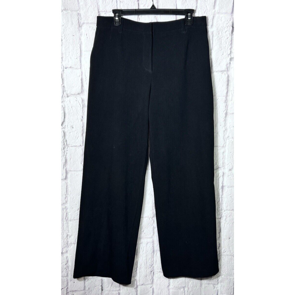 Coldwater Creek Ladies Wide Leg Chino Trouser Pants Slack Mid Rise Black Size 10